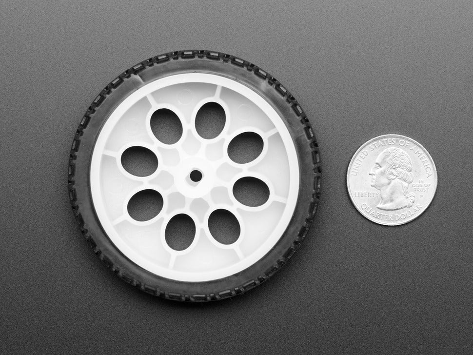 Thin White Wheel for TT DC Gear Motors - 65mm Diameter