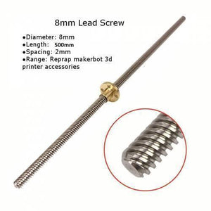 Threaded Rod Lead Screw 8mm 500mm