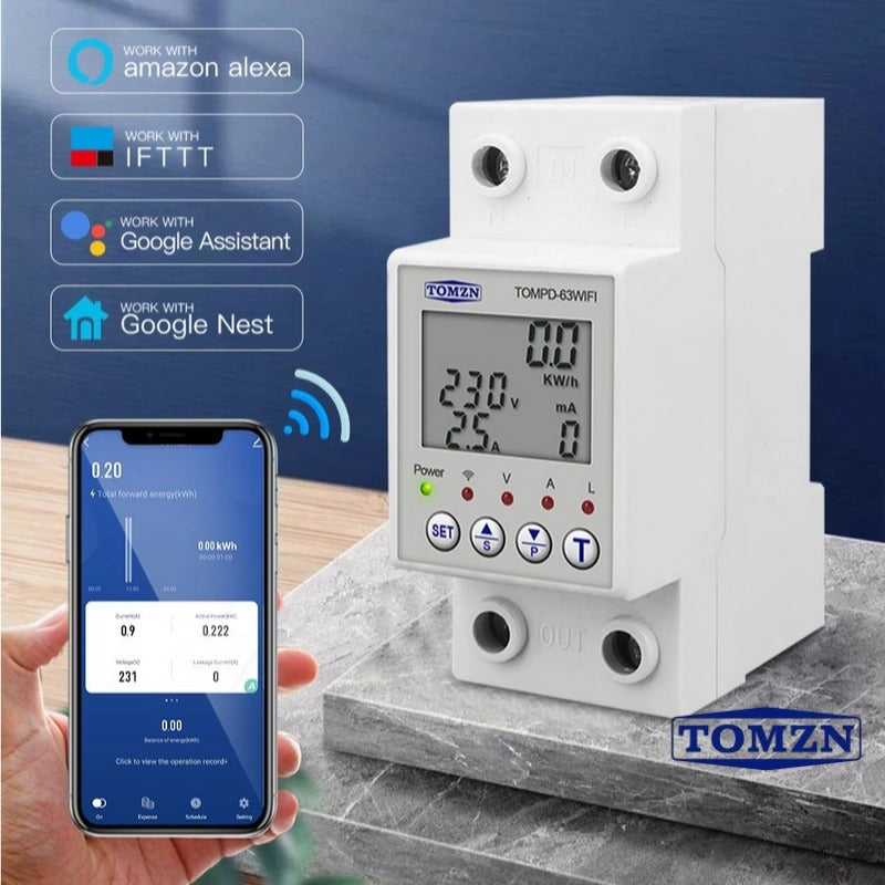 TOMZN TOMPD-63 WIFI Earth Leakage Smart Circuit Breaker