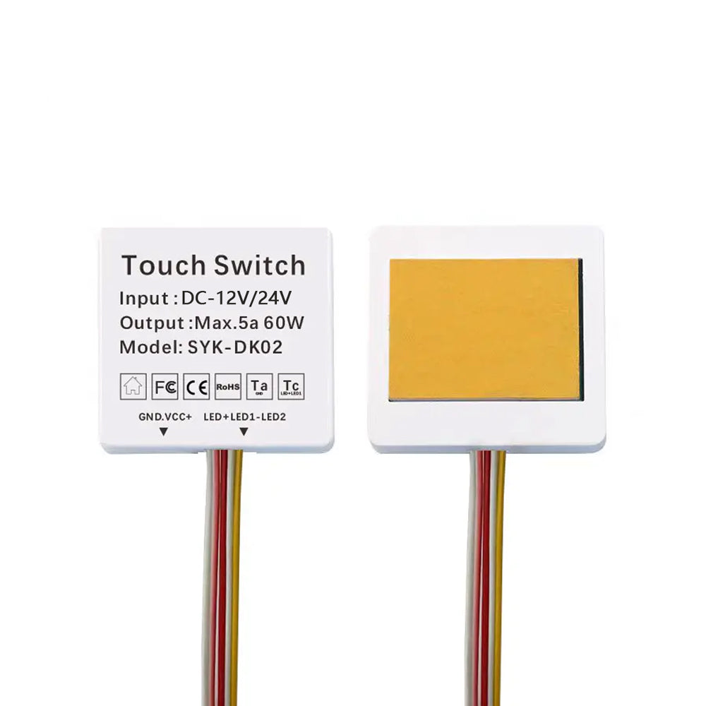On Demand Touch Switch 12V 5A 60W Capacitive Sensor 1-6mm Three Color LED Smart Inductive for Bathroom