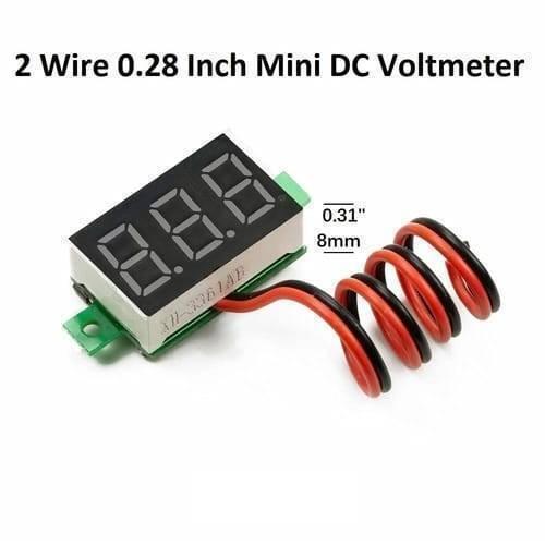 Two Wire 0.28 Inch Led Mini Dc Voltmeter Digital Display Voltage Tester Meter
