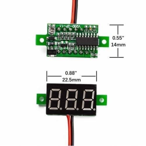 Two Wire 0.28 Inch Led Mini Dc Voltmeter Digital Display Voltage Tester Meter