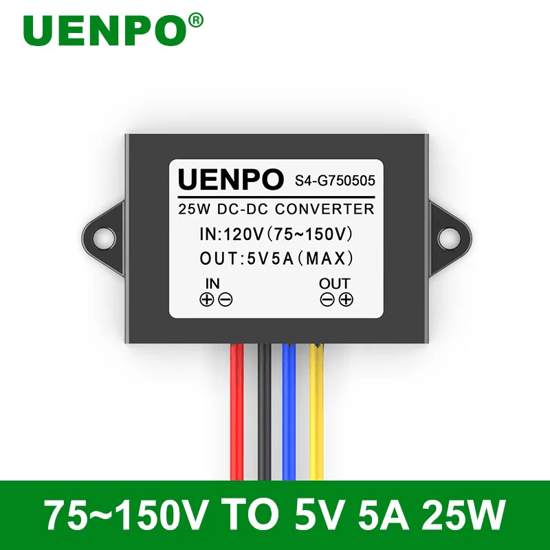 ON Demand UENPO 5V 5A 5A DC Isolated Power Supply 96V108V120V to 5V DC Converter 75~150V to 5V Voltage Reduction Module
