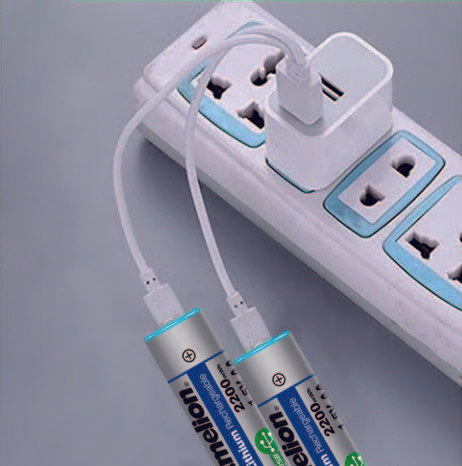 2pcs Aaa Cell Camelion Usb C Rechargeable Lithium Batteries Aaa – 1.5v – 650mwh