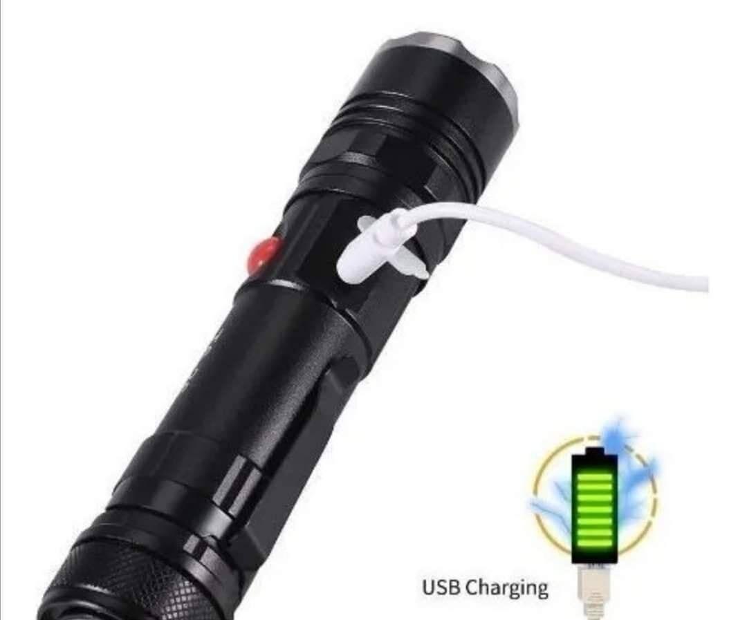 Usb Rechargeable Zoomable Led Flashlight Camping Torch Lamp T6-26 Usb Charge