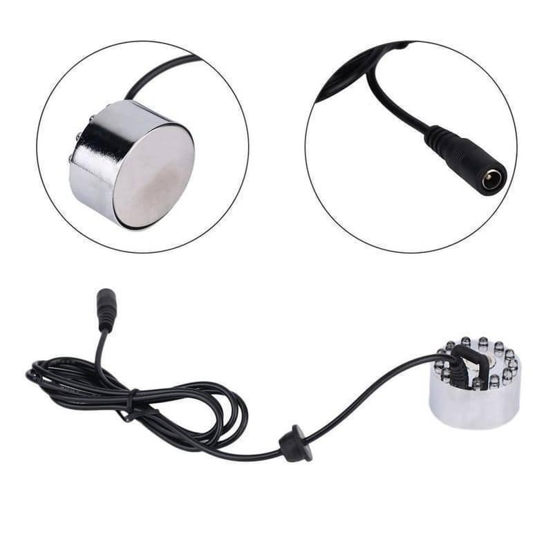 Original Ultrasonic Mist Maker Fogger 12 Led Colorful Light 24v 1a Humidifier with adapter