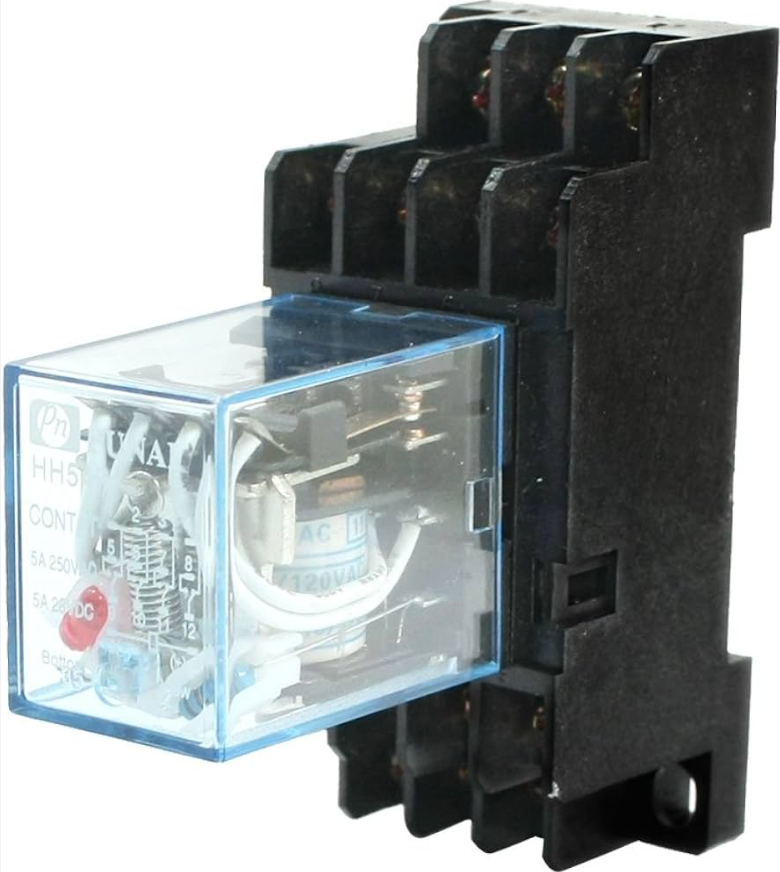 Uxcell HH54P DC 12V Coil 14-Pin Power Relay 4P2T with base| Digilog.pk