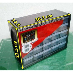 25 Section Cabinet Plastic Drawer Organizer Box Components Jewelry Box