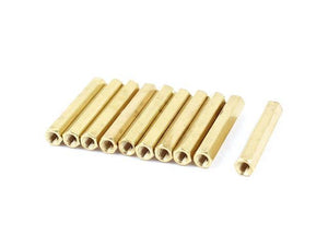 M3x55mm Female To Female Thread Brass Hex Standoff Pcb Pillar Spacer