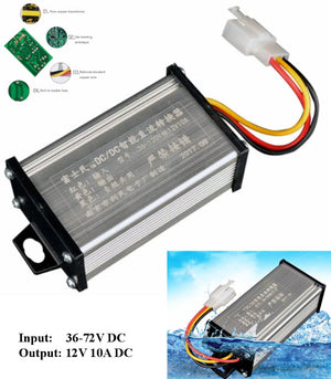 36v/48v/60v/64v/72v To 12v 10a Dc Converter Adapter Step Down Regulator Dc To Dc