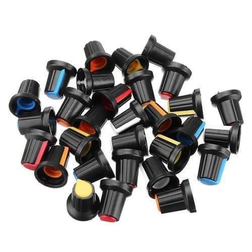Wh148 15x17mm 6mm Shaft Hole Plastic Potentiometer Amplifier Knob