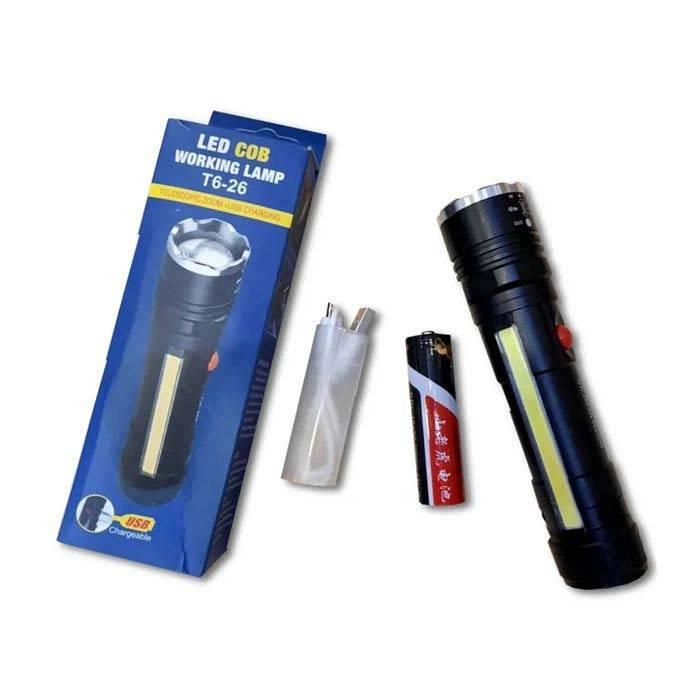 Usb Rechargeable Zoomable Led Flashlight Camping Torch Lamp T6-26 Usb Charge