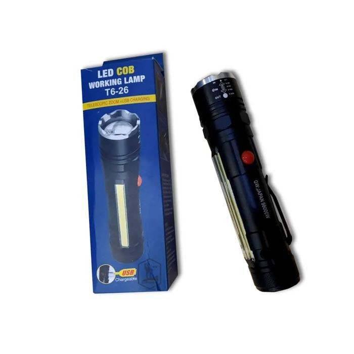 Usb Rechargeable Zoomable Led Flashlight Camping Torch Lamp T6-26 Usb Charge