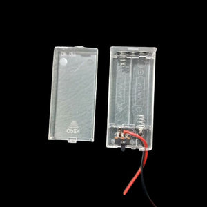 2 Cell Aa Battery Box Transparent Battery Holder With Switch And Cover Container