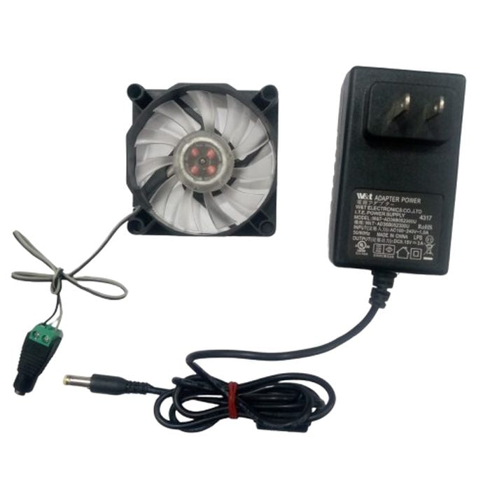5v Led Fan With Power Supply And Female Dc Plug Kit