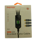 100W Super Fast Charging Cable 3 in 1 Braided Data Cable
