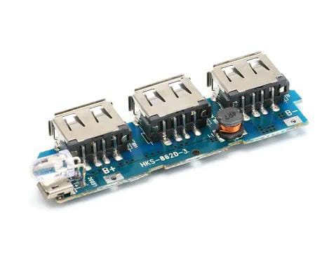 3 Usb 3v To 5v 2a Mobile Power Bank Charger Controller Module Step Up Boost Power Module Lithium Battery Charging Board Led