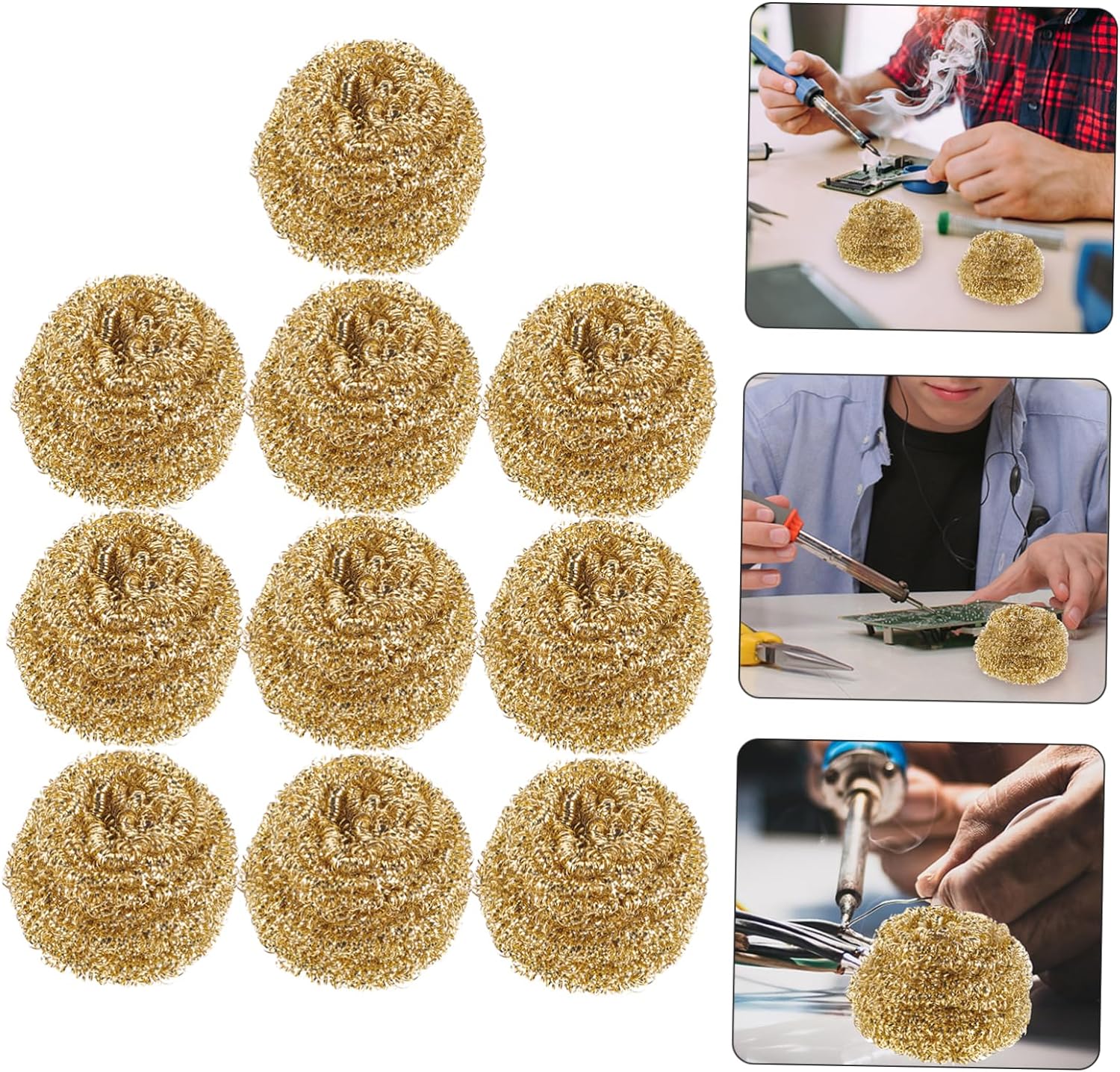 Brass Wire Sponge Soldering Iron Tip Cleaner with Metal Tin Box