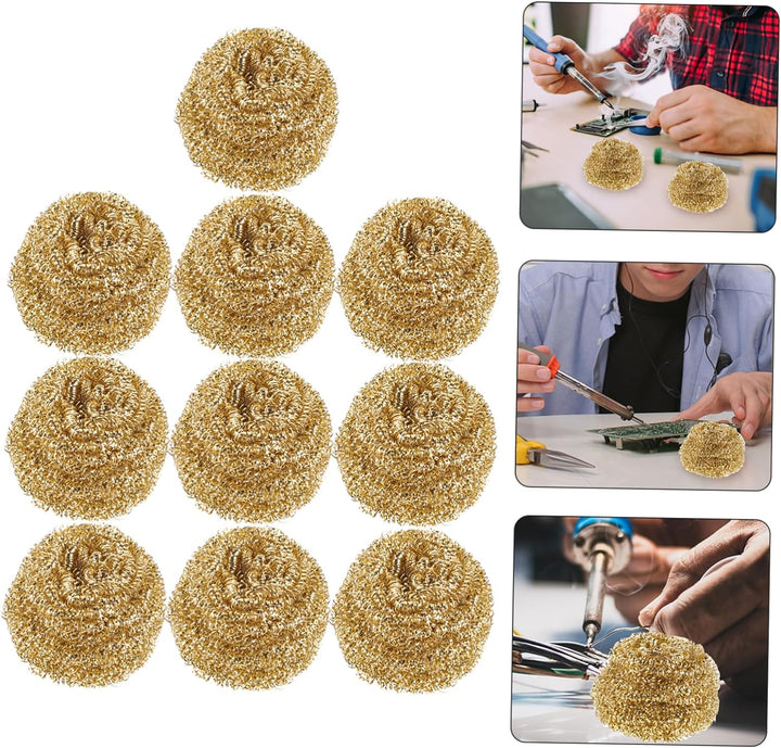 Brass Wire Sponge Soldering Iron Tip Cleaner with Metal Tin Box