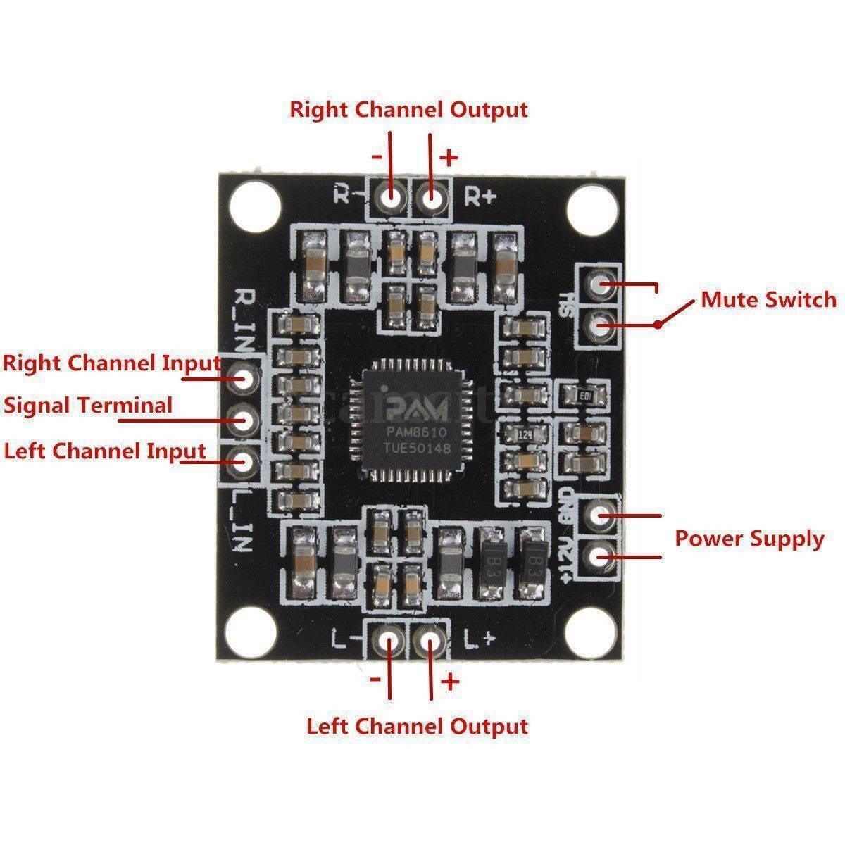 Xhm181 Xh M181 Pam8610 12v Dual-channel Stereo Audio Amplifier Board