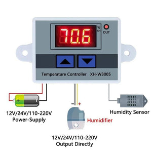 Digital Humidity Controller Xh-w3005 Adjustable 220v 10a Hygrometer Switch Controller