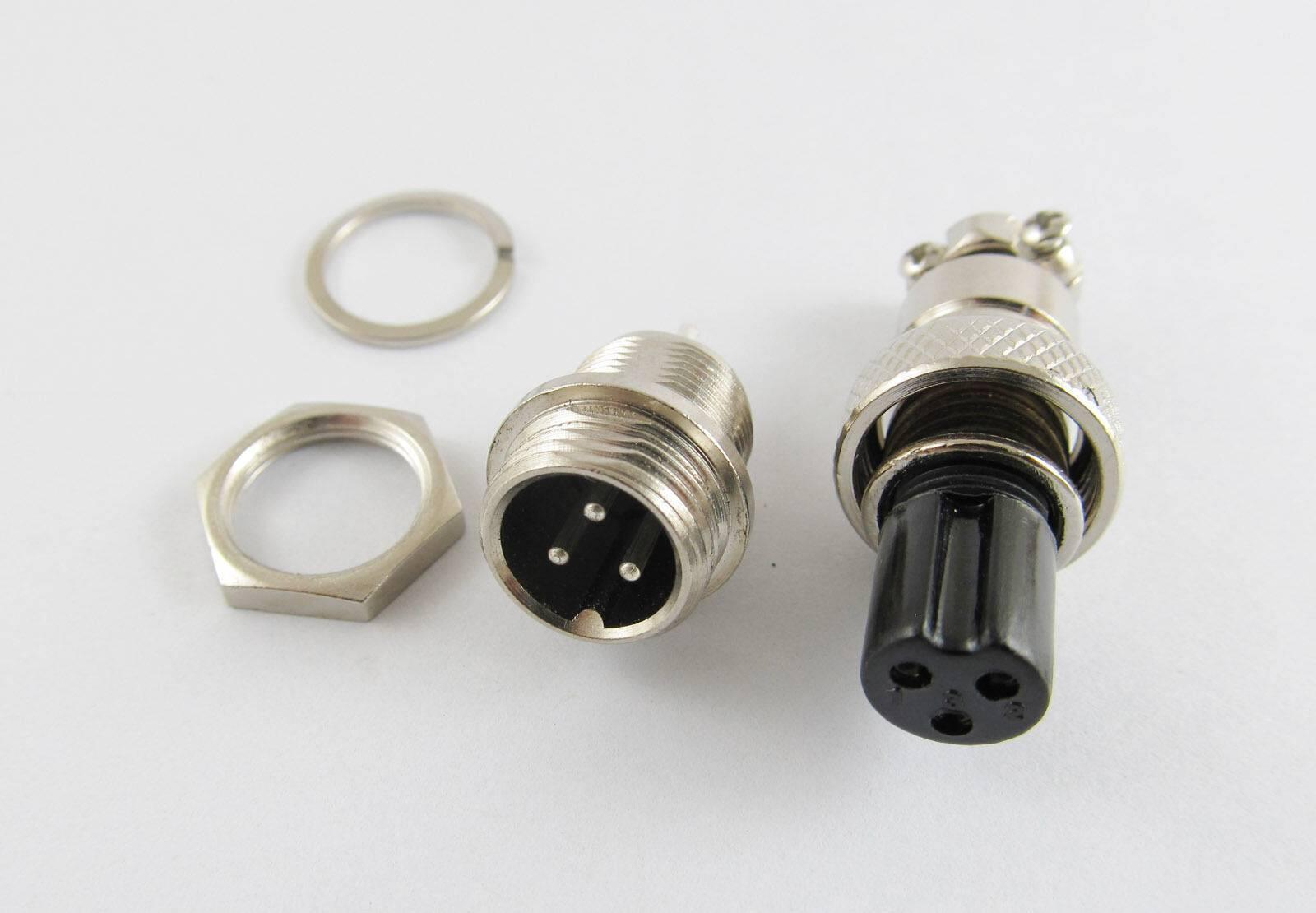 Xlr 3 Pin Cable Connector 16mm Chassis Mount 3pin Plug Adapter