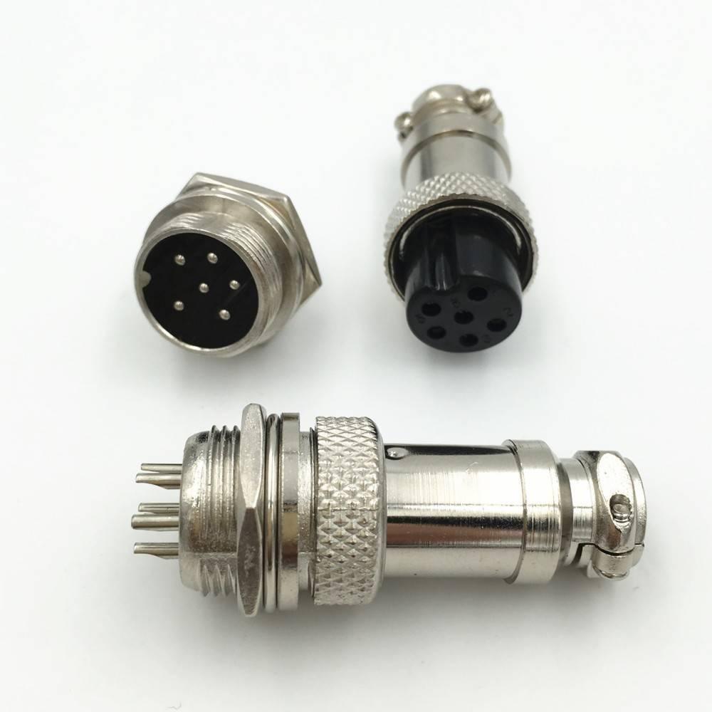 Xlr 6 Pin Cable Connector 16mm Chassis Mount 6pin Plug Adapter
