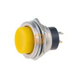 Yellow Momentary SPST Cap Push Button Switch Ac 6a 125v 3a 250v