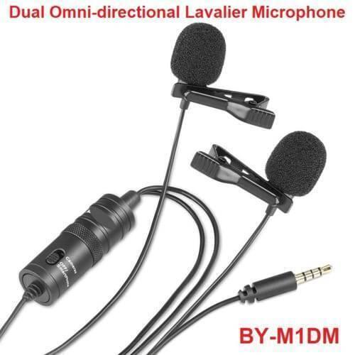 Yoga Dual Omni-directional Lavalier Microphone Bym1dm Camera Video Recorder Mic For Iphone Smartphone Dslr Camera