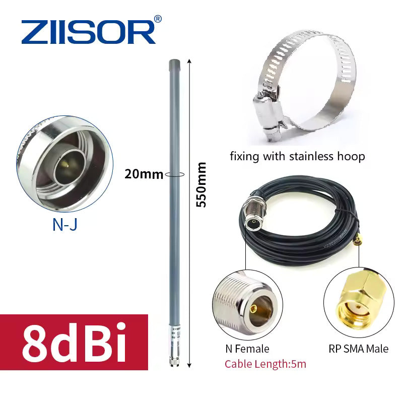 On Demand ZIISOR 915MHz 923MHz LoRa Antenna 8dBi N-Male Fiberglass (Meshtastic Helium Hotspot)