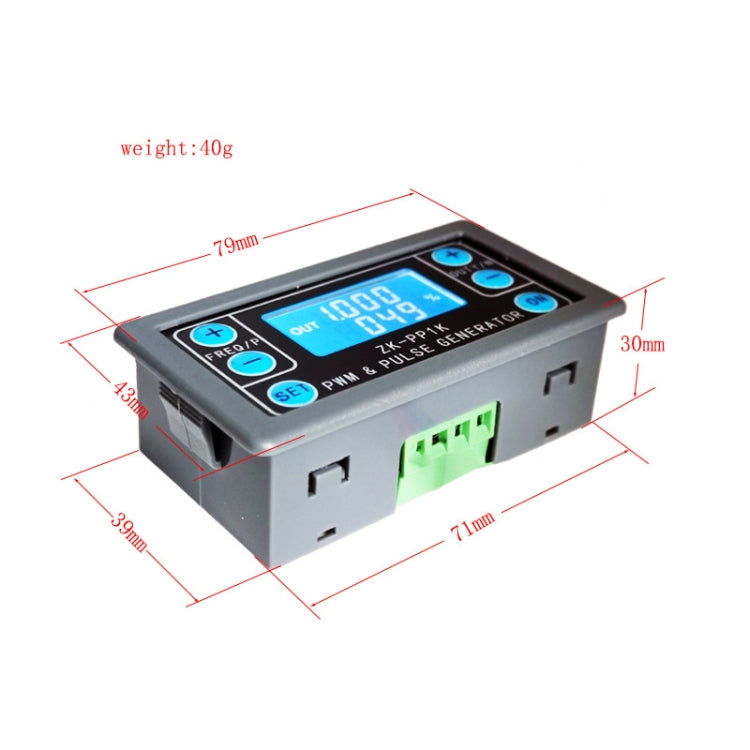 ZK-PP1K PWM Signal Generator Module – Dual Mode, 1Hz–150kHz, LCD Display, Delay, Pulse Width, Frequency & Duty Control, 3.3V–30V