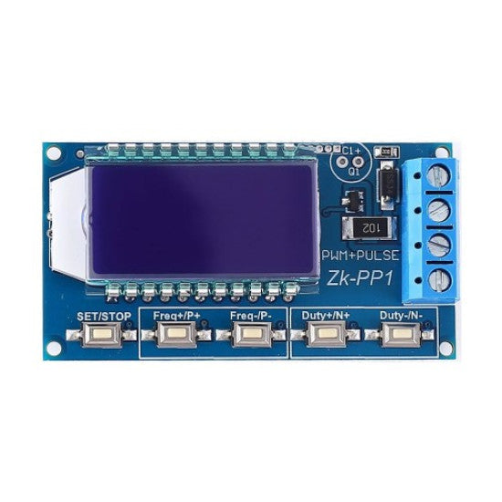 ZK-PP1 PWM Signal Generator – 1Hz to 150kHz Square Wave, Dual Mode (PWM/PULSE), LCD Display, 3.3V–30V