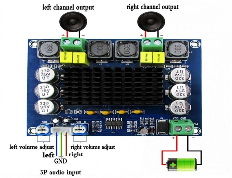 Discontinued Xh-m543 Tpa3116d2 Dual-channel Class D Digital Audio Power Amplifier Board 50w*2