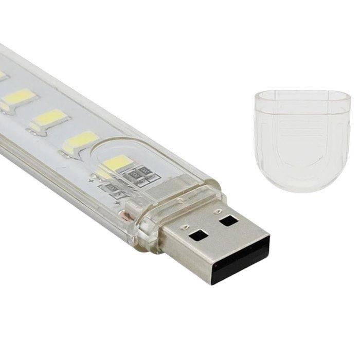 Mini Portable Usb Led Night Light 5730 Smd 8 Leds Lamp Reading Camping Cool White