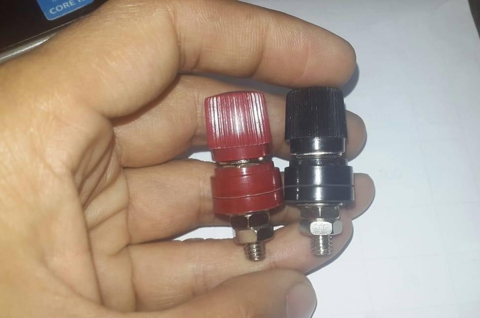 5mm Battery Terminal Stud Remote Battery Binding Post Power Junction Connector Terminal Kit 1 Pair Black + Red