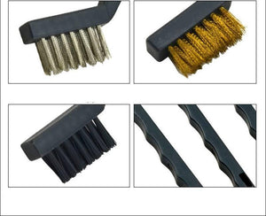 3pcs Wire Brush Stainless Steel Nylon Brass Wire Brushes Cleaning Rust Kit Polishing Metal Rust Clean Tools