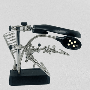 TE 800 Magnifying Glass 5 Led Auxiliary Clip Magnifier 3 In 1 Hand Soldering Solder Iron Stand Holder Station