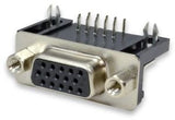 Db15 Female Right Angle Connector 0.318 Db 15sr Pcb Mounting 15 Pin 3 Rows Connector