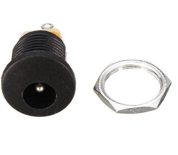 Dc-022 Dc Power Jack Pcb Mount Female Connector 3 Pin With Nut 5.5mm x 2.1mm