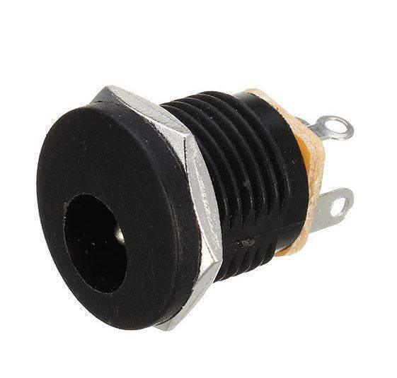 Dc-022 Dc Power Jack Pcb Mount Female Connector 3 Pin With Nut 5.5mm x 2.1mm
