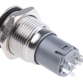 Blue Color 16mm Water Proof Metal Power Switch With Light Push On Push Off Spdt