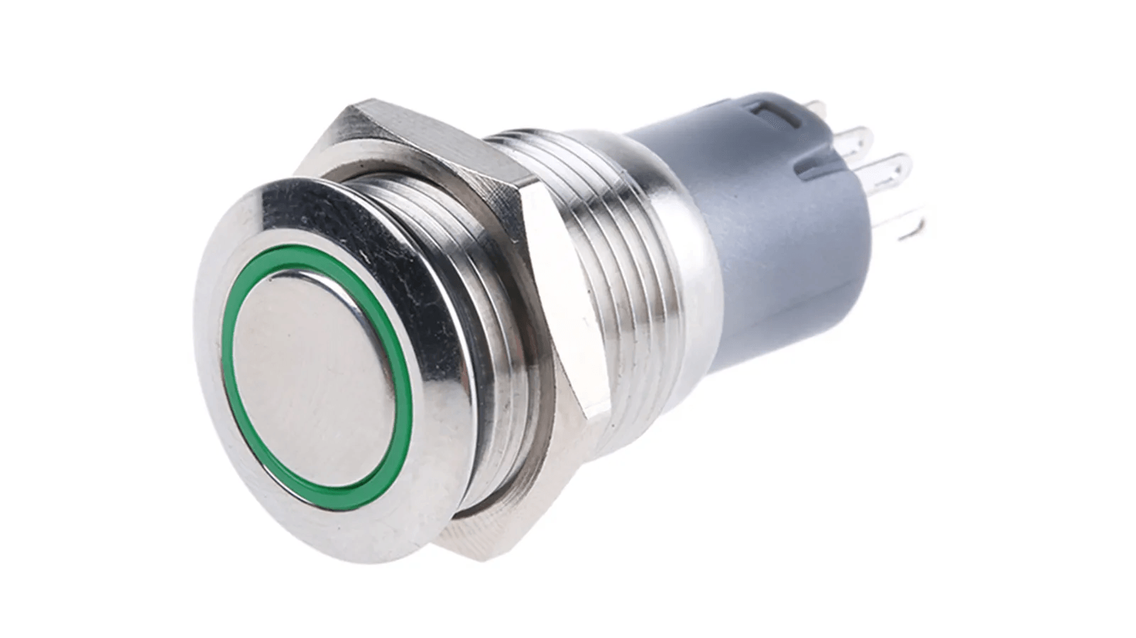 Blue Color 16mm Water Proof Metal Power Switch With Light Push On Push Off Spdt