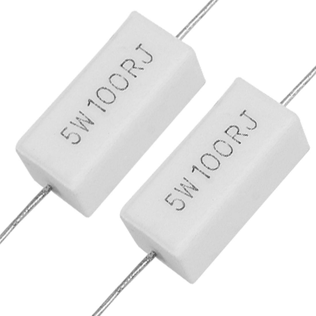 5watt, 0.2w, Fifth Watt 100 Ohm 5% Ceramic Cement Power Resistor