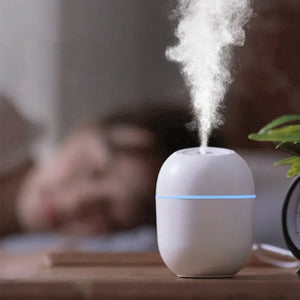 Air Humidifier Usb Small 220 Ml Mini Portable Cool Mist Diffuser For Bedroom Office Desk Car Travel Atomizer,white