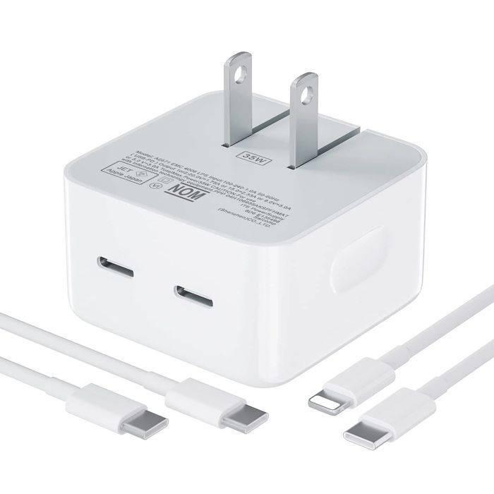 Iphone 14 Pro 50w Usb-c+c Power Adapter With Usb-c To Lightning Cable (high Copy)