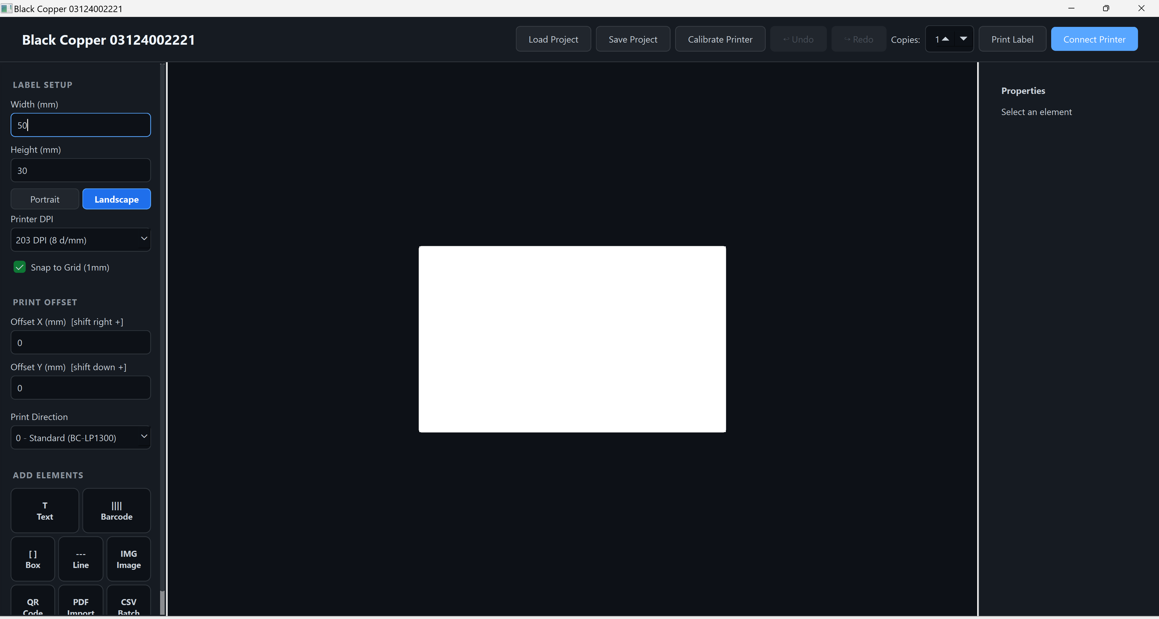 Black Copper Label Designer Software – Offline Package