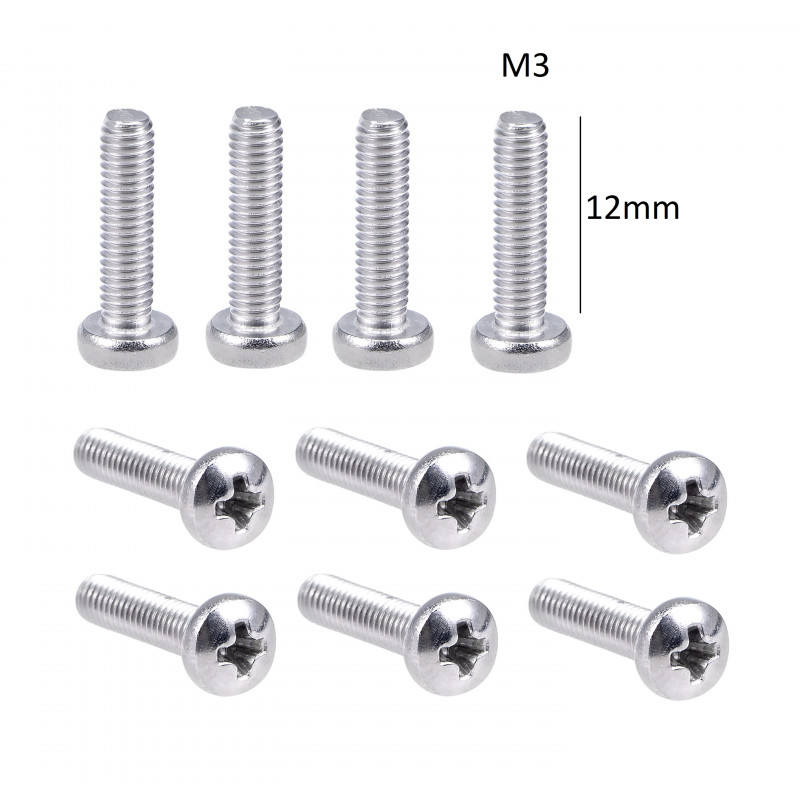 100pcs Pack 12mm M3 Screw