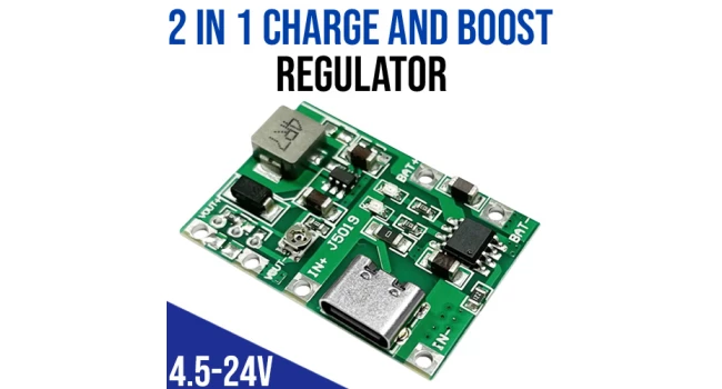 2 In 1 Charge And Boost Regulator Module 4.5-24v - Usb Type-c J5019
