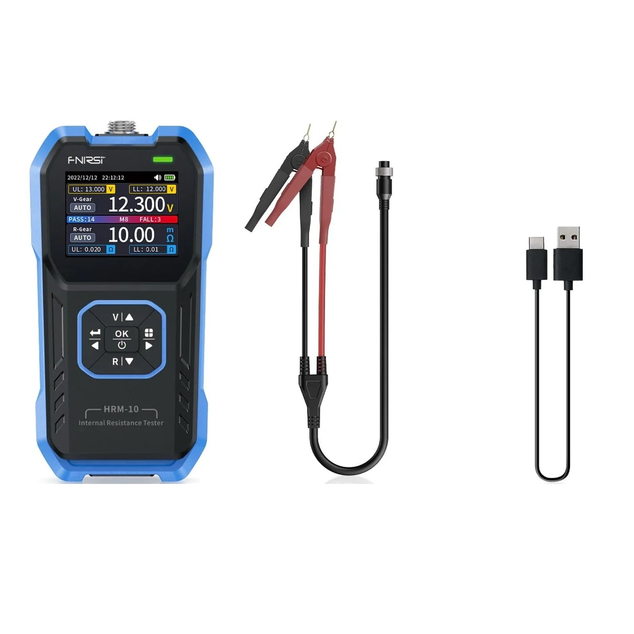 Fnirsi Hrm-10 Battery Internal Resistance Tester - High Precision Voltage & Resistance Meter