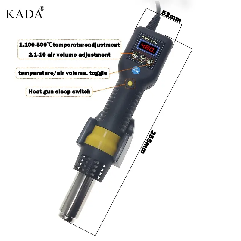 Kada 835d Hot Air Gun Smd Rework Station Thermo Control Anti Static Portable Smd Rework Station